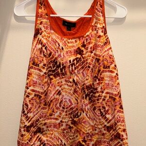 AB Studio Orange and Pink Patterned Tank Top